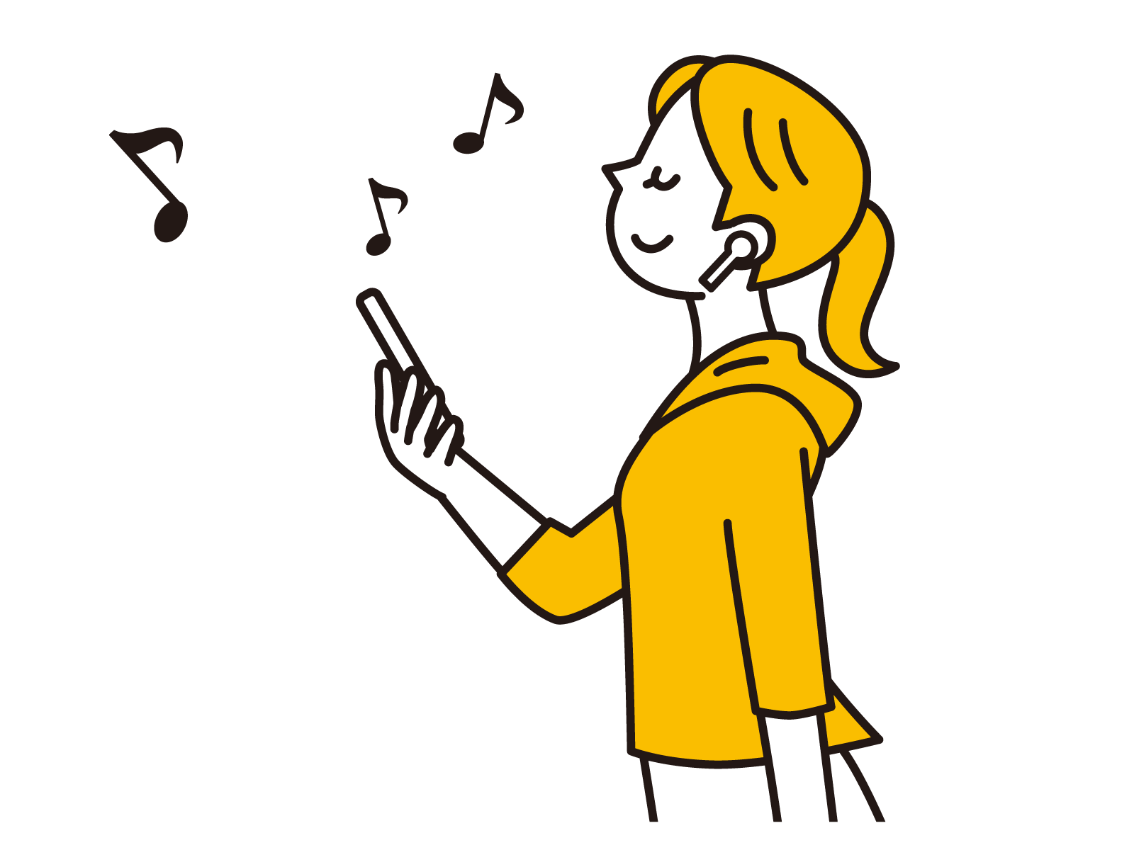 音声学習する女子学生の画像