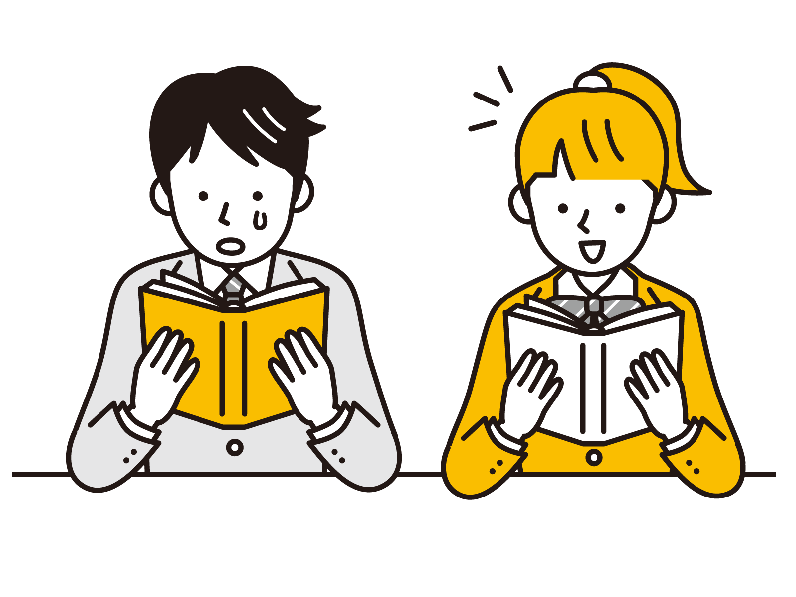 読書する学生達の画像