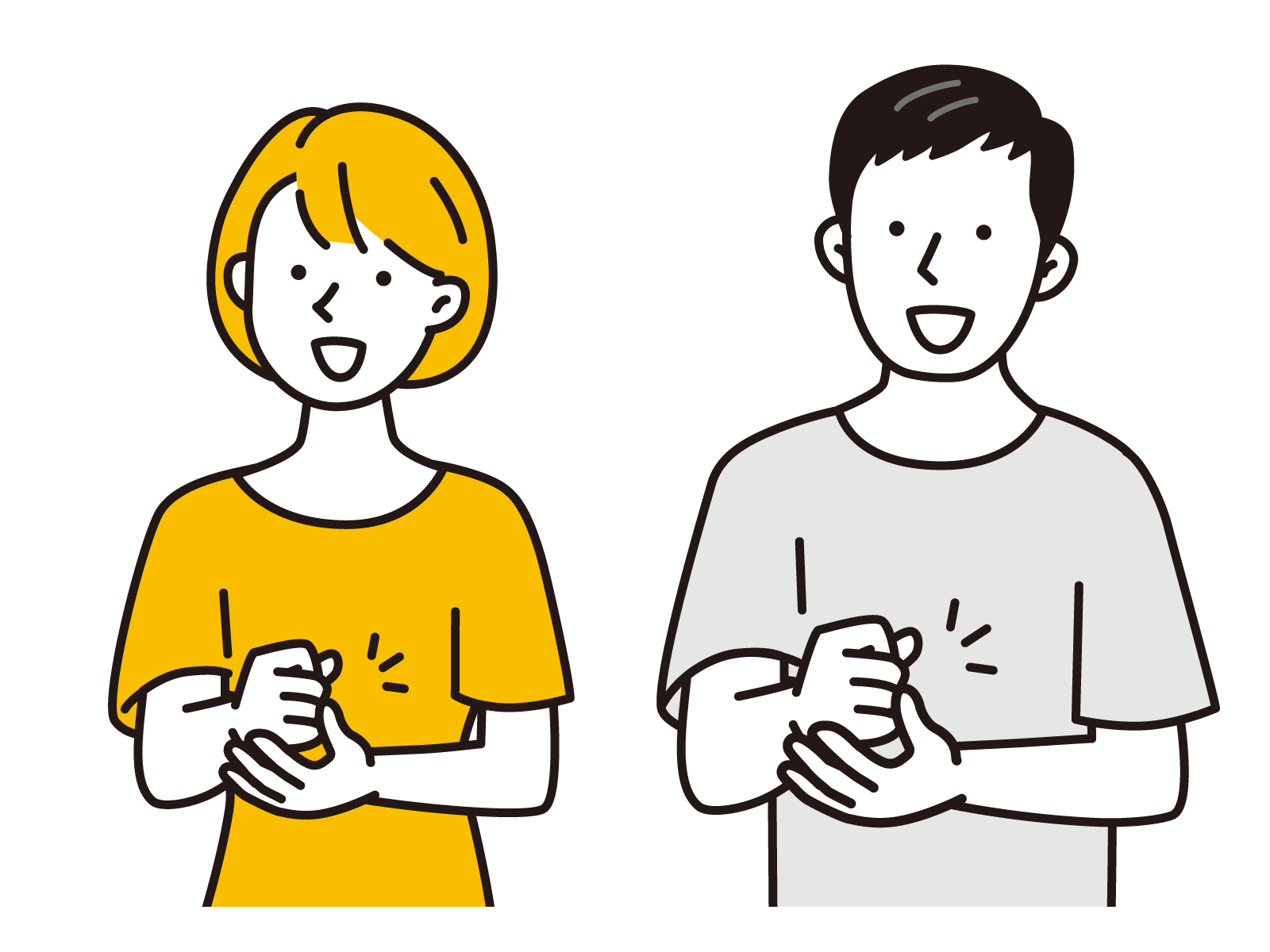 良いアイデアが沸いた学生達の画像