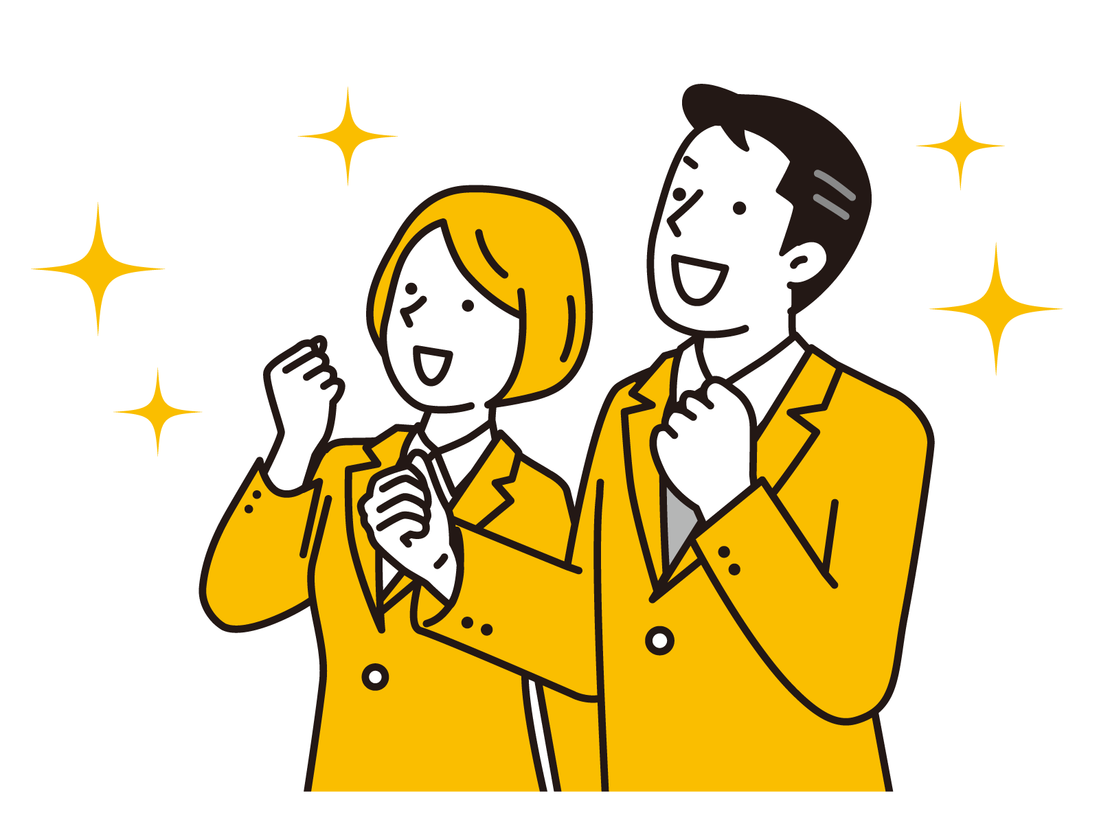 喜ぶ学生達の画像